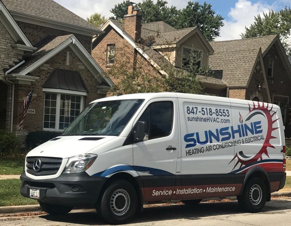 Sunshine Heating Air Conditioning and Electrical service van